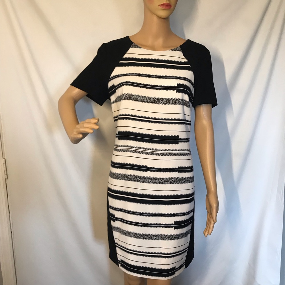 Ivanka Trump A-line black and cream dress 10